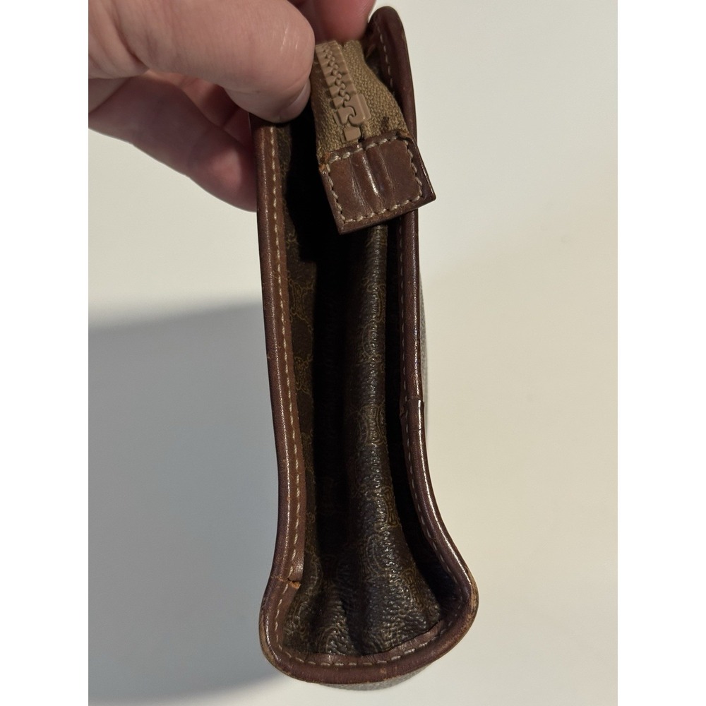 CELINE Triomphe Macadam Leather Clutch Cosmetics Travel Bag Italy Authentic - Picture 11 of 16